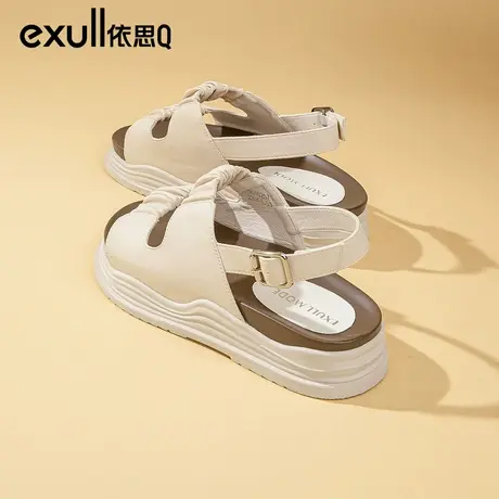 依思q运动凉鞋女款2023年夏季新款松糕厚底小个子增高海边沙滩鞋图片