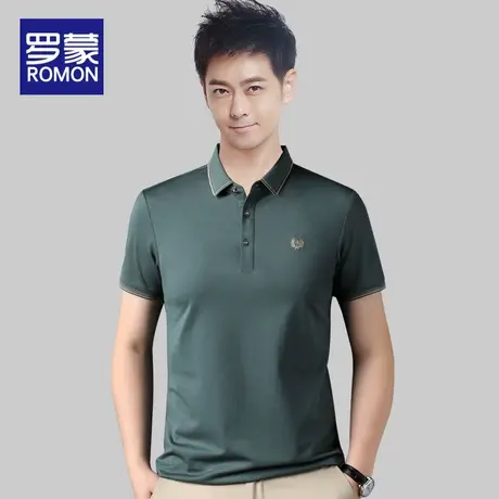罗蒙短袖Polo衫男士2023夏季薄款宽松上衣服商务休闲翻领T恤男装商品大图
