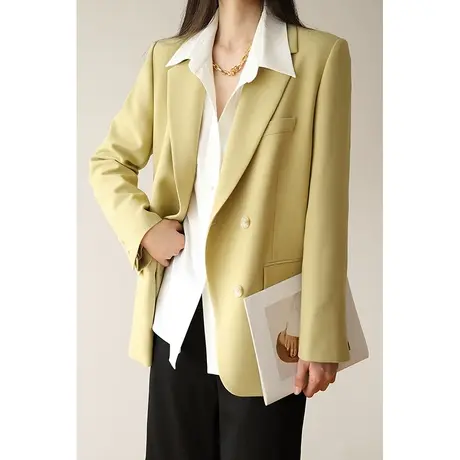 嘉茱莉2023秋冬新款宽松休闲西装外套女韩版英伦风小众西服商品大图