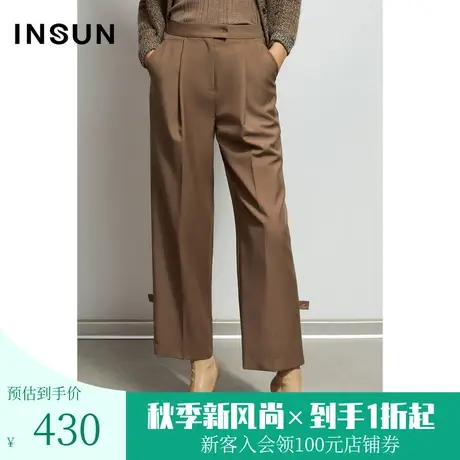 恩裳商场同款春季羊毛时尚简约垂坠线条感干练气质品质西装裤商品大图