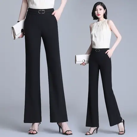冰丝微喇裤女2023新款夏季薄款高腰显瘦西装裤垂感百搭职业阔腿裤图片