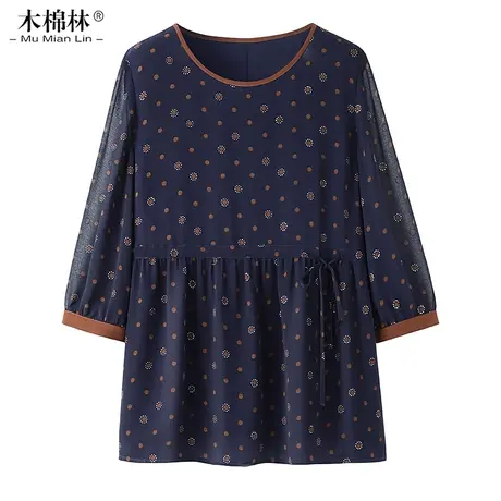 木棉林早春穿搭2024春季大码女装时尚休闲洋气烫钻7分袖230903商品大图