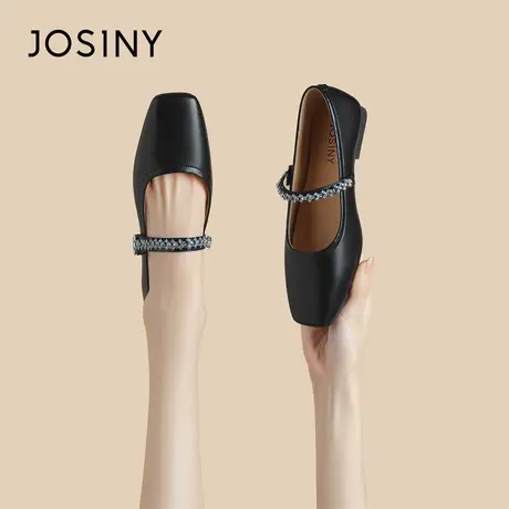 Josiny/卓诗尼玛丽珍鞋女2024新款春季通勤女鞋子软皮配裙子单鞋商品大图