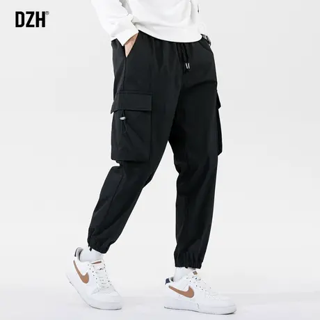 男士日系工装裤男潮牌秋季黑色裤子ins高街潮休闲长裤宽松束脚裤图片