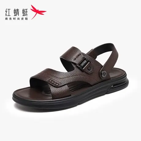 红蜻蜓男鞋运动男士凉鞋男款防滑夏季沙滩凉拖鞋真皮防臭耐磨开车商品大图