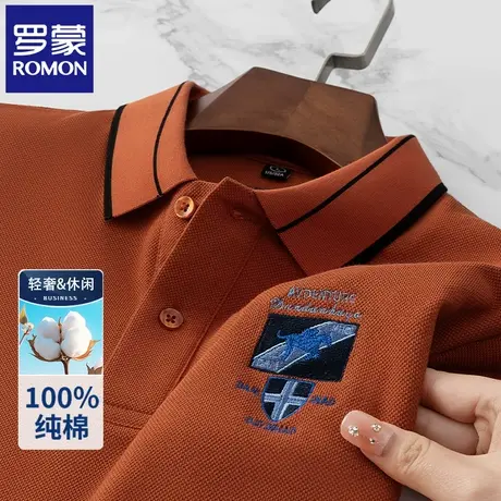 罗蒙高端刺绣POLO衫男士纯棉短袖t恤夏季薄款商务休闲翻领半袖N2Z商品大图