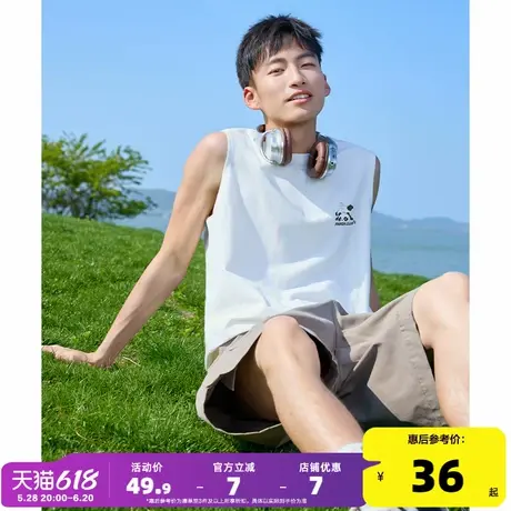 唐狮2024春夏季新款男背心坎肩印花T恤休闲圆领上衣汗衫打底潮酷图片