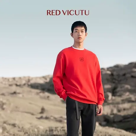 VICUTU威可多男士长袖T恤舒适亲肤时尚圆领休闲百搭卫衣图片