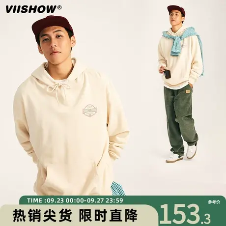 VIISHOW连帽卫衣男秋季新款oversize山峰印花休闲情侣外套ins潮牌图片