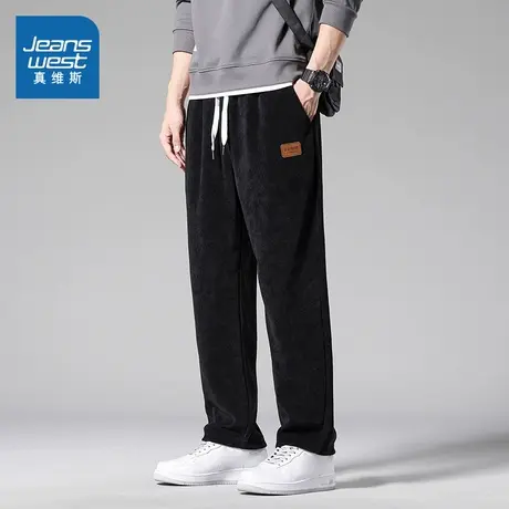 LY真维斯男装直筒灯芯绒休闲裤 2025秋季新品 潮流弹力抽绳裤子商品大图