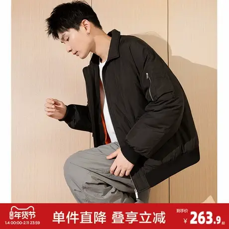 唐狮24冬季新款羽绒服男装宽松美式高街棒球服外套飞行员夹克潮流商品大图