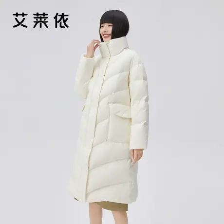 艾莱依中长款羽绒服女2022年秋冬季新款时尚设计感小众鸭绒外套潮图片