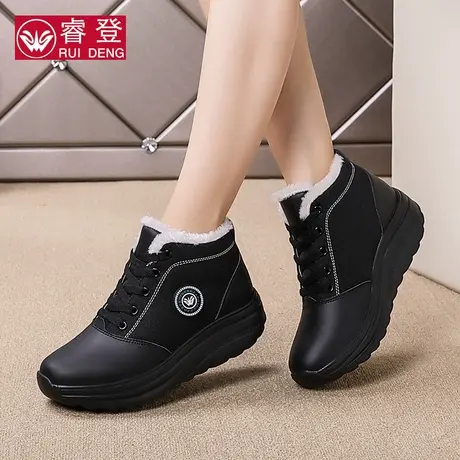 雪地靴女睿登2023冬季新款休闲摇摇鞋女短筒加绒保暖短靴子棉鞋商品大图