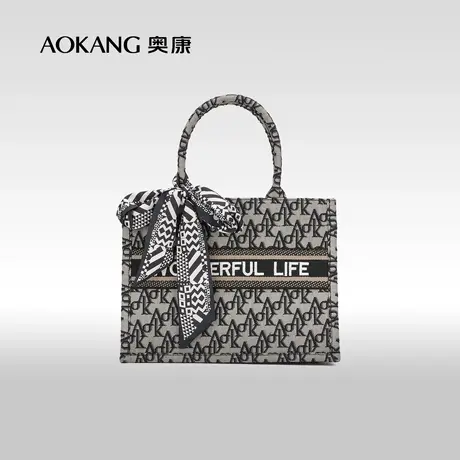 奥康女包新款时尚手提包复古大牌刺绣铂金包单肩包斜挎包潮图片