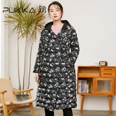 蒲PUKKA 商场同款白鸭绒羽绒服冬装显瘦中长款女商品大图