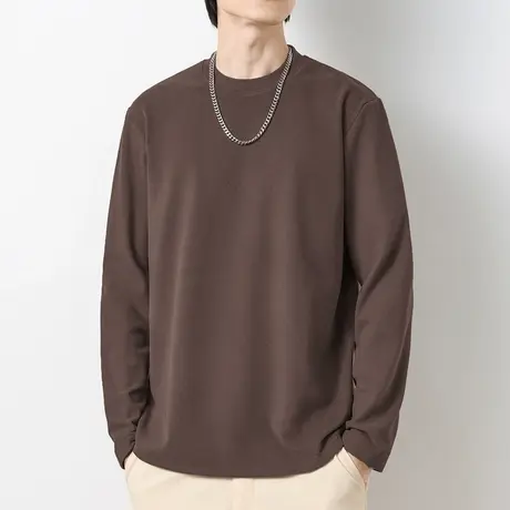 300g重磅德绒打底衫双面绒长袖t恤男秋冬内搭纯色小衫保暖秋衣服商品大图