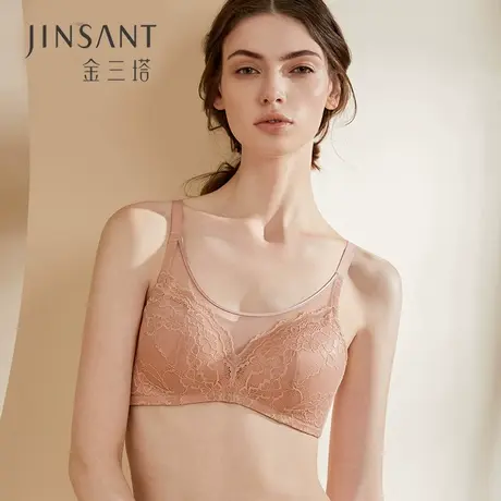金三塔新品全罩杯蚕丝内衣女蕾丝性感美背桑蚕丝薄款文胸图片