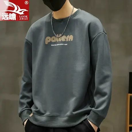 男士卫衣春秋季2023新款潮牌宽松休闲上衣长袖圆领套头打底衫T恤商品大图