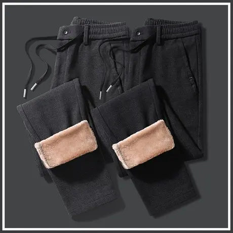 秋冬季加绒加厚西裤男士休闲长裤子男裤2024新款保暖外穿棉裤冬裤商品大图