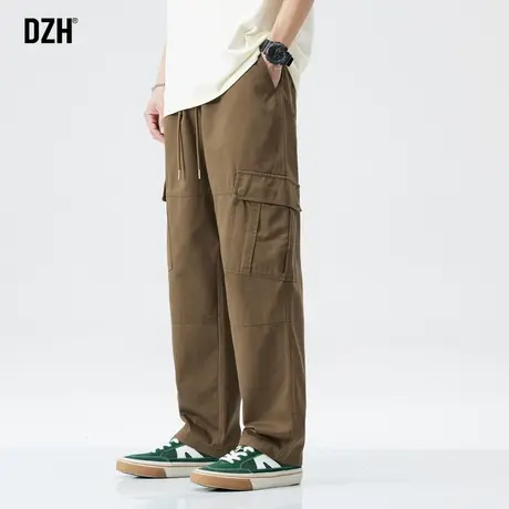 男士卡其色工装裤男直筒宽松潮牌休闲裤百搭纯棉裤子2023新款长裤商品大图