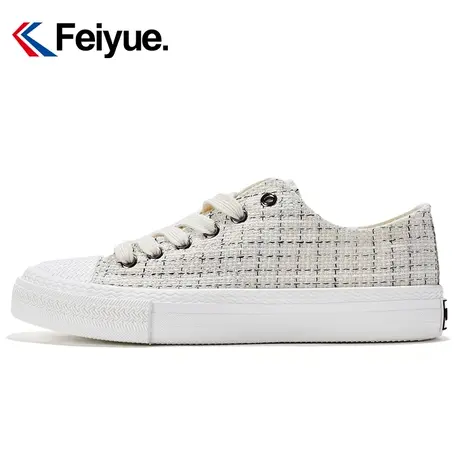 feiyue/飞跃小香风格纹帆布鞋女秋季时尚低帮透气百搭休闲板鞋288商品大图