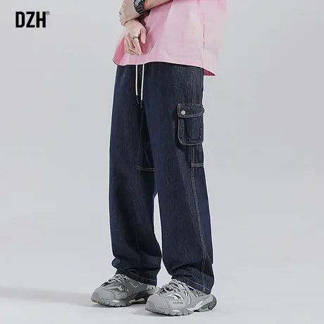 男士工装裤大码牛仔裤男潮牌阔腿裤男裤2024年新款裤子休闲裤长裤商品大图