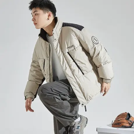 唐狮2024秋冬季新款棉衣男士立领拼接美式加厚面包服外套潮牌2.17图片