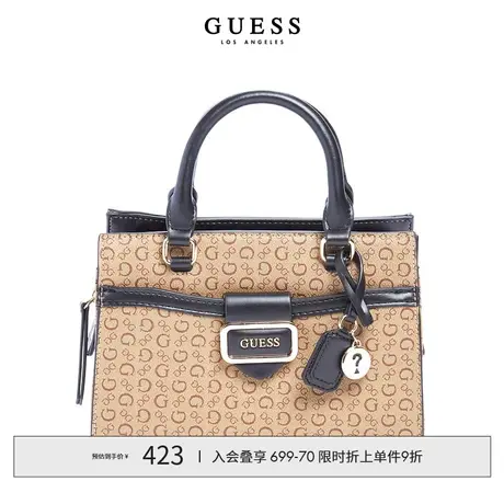 GUESS24年新款春女士气质复古通勤提花金属手提托特包-SG902376商品大图