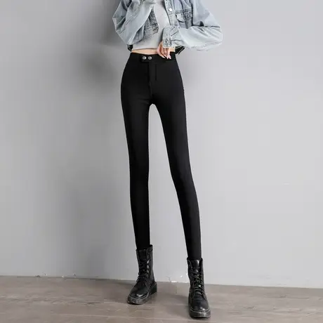 时尚加绒保暖长裤2022年冬季新款女士气质高腰显瘦通勤小脚魔术裤商品大图