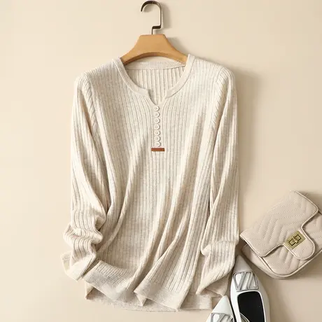 秋装2023年新款毛衣女宽松上衣圆领套头打底衫女内搭洋气针织衫商品大图