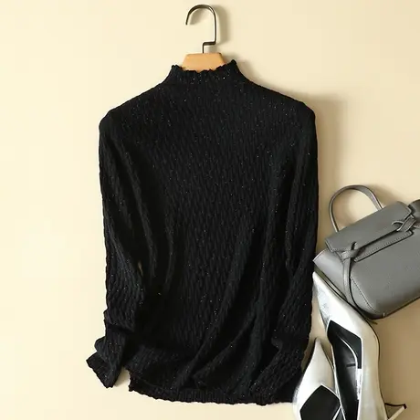 秋冬2022年新款爆款半高领毛衣打底衫女长袖套头修身显瘦针织衫女商品大图