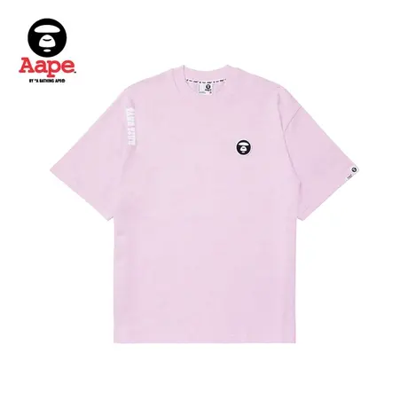 Aape旗舰店男装春夏猿颜徽章独特暗纹猿颜图案短袖T恤1347XXK图片