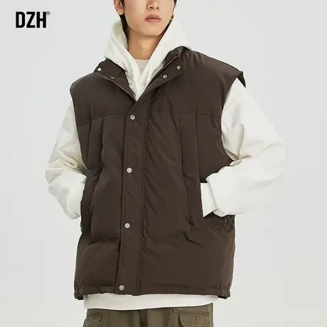 青少年棉马甲男冬季外穿2023年新款咖色背心外套加厚无袖坎肩上衣商品大图