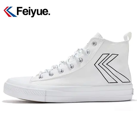 feiyue/飞跃高帮帆布鞋女2023秋季潮休闲学生百搭舒适透气板鞋商品大图