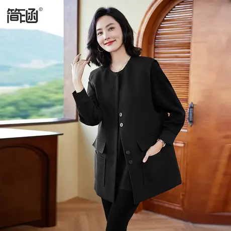 小香风马甲外套女简涵大码女装2024春季新款上衣胖MM时尚显瘦外搭图片