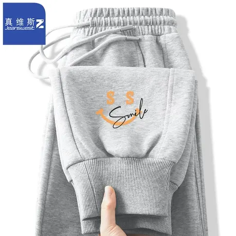 真维斯Z+灰色卫裤男士2024春秋季新款裤子潮流宽松休闲束脚长裤H商品大图