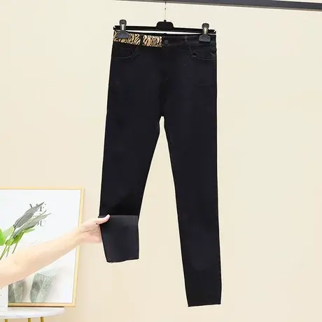 黑色牛仔裤女高腰秋装2023年新款修身显瘦百搭小脚裤子女士九分裤商品大图