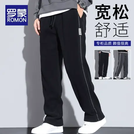 罗蒙灯芯绒裤子男秋冬季2023新款潮牌宽松阔腿裤重磅直筒休闲长裤商品大图