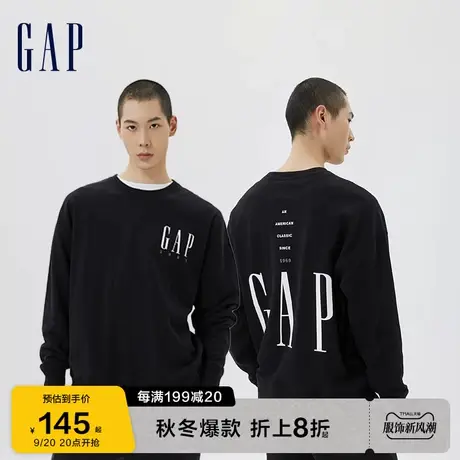 Gap男女装秋季新款LOGO廓形法式圈织软卫衣448321运动休闲上衣图片