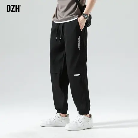 男士黑色束脚休闲裤男春秋季抽绳裤子休闲百搭长裤2023新款运动裤商品大图