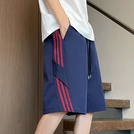 美式短裤男夏季薄款青少年潮牌宽松运动外穿五分裤子直筒透气中裤商品大图