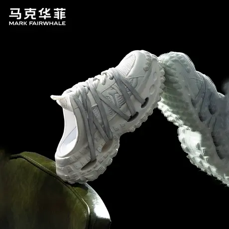 马克华菲正品半拖老爹鞋男办公室透气潮流一脚蹬休闲情侣内增高鞋商品大图