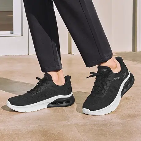 Skechers斯凯奇闪穿鞋新款男鞋厚底缓震绑带运动休闲鞋舒适一脚蹬商品大图
