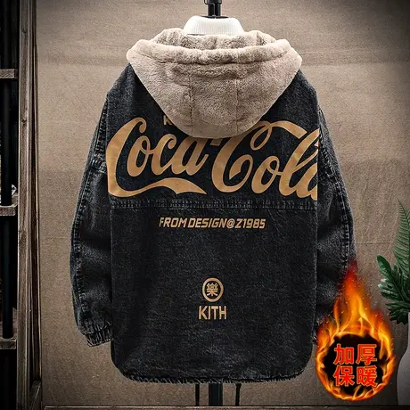 棉衣外套男士春秋款冬季潮牌牛仔棉袄子韩版潮流宽松帅气棉服秋装商品大图