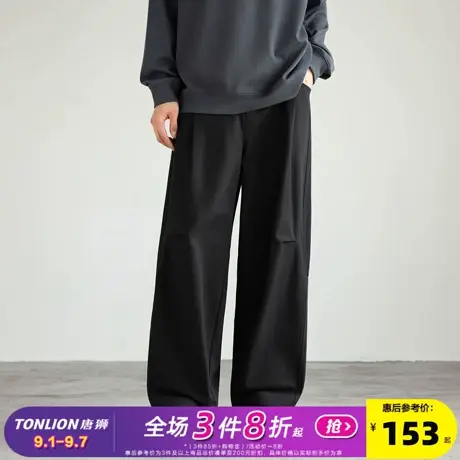 唐狮2025秋冬季男休闲长裤宽松阔腿直筒裤百搭休闲裤男裤子潮流商品大图