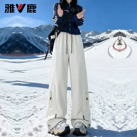 雅鹿2025秋冬新款男女户外保暖滑雪休闲裤加绒加厚旅行徒步登山裤图片