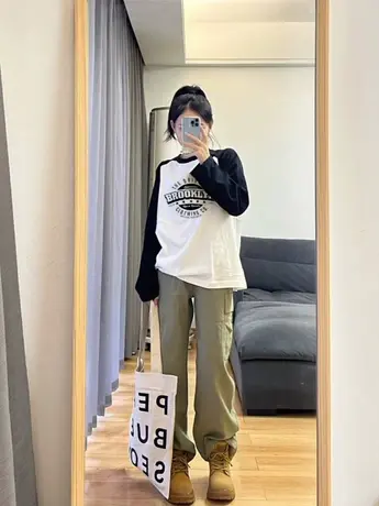 仿棉长袖t恤女2023新款爆款欧货春秋装冬季内搭打底衫插肩袖上衣商品大图