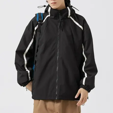 男士防水冲锋衣防风美式外套男高级感痞帅男装2023新款飞行员夹克商品大图