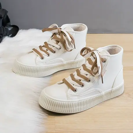 2022秋冬保暖加绒小白鞋女休闲薄绒商品大图