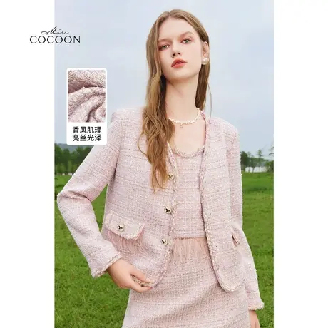 MISSCOCOON短款小香风外套24春装新款女高腰百搭上衣图片